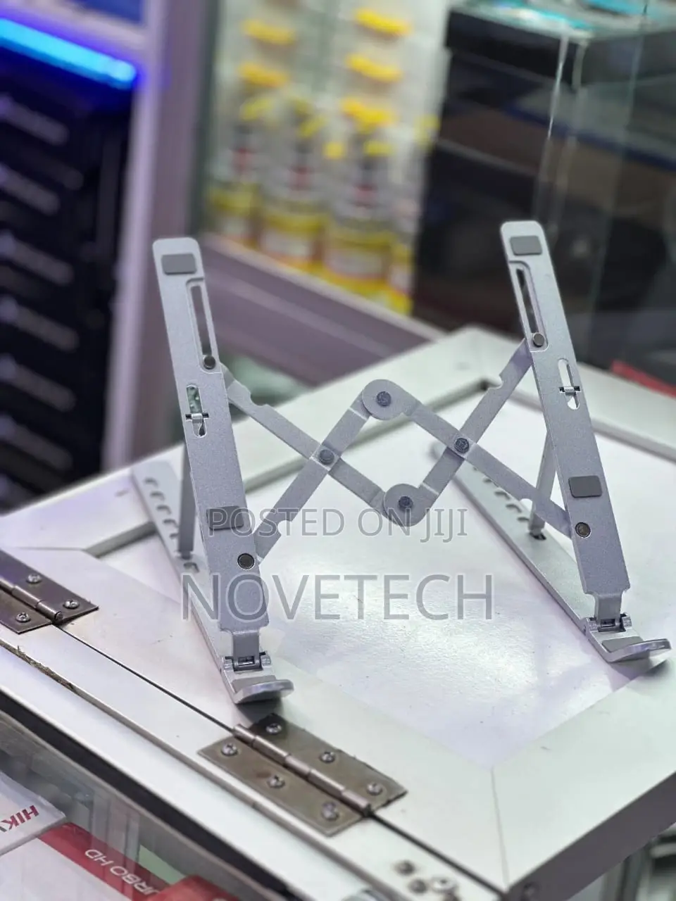 Laptop Stand – Ergonomic, Foldable, Silver - Adjustable