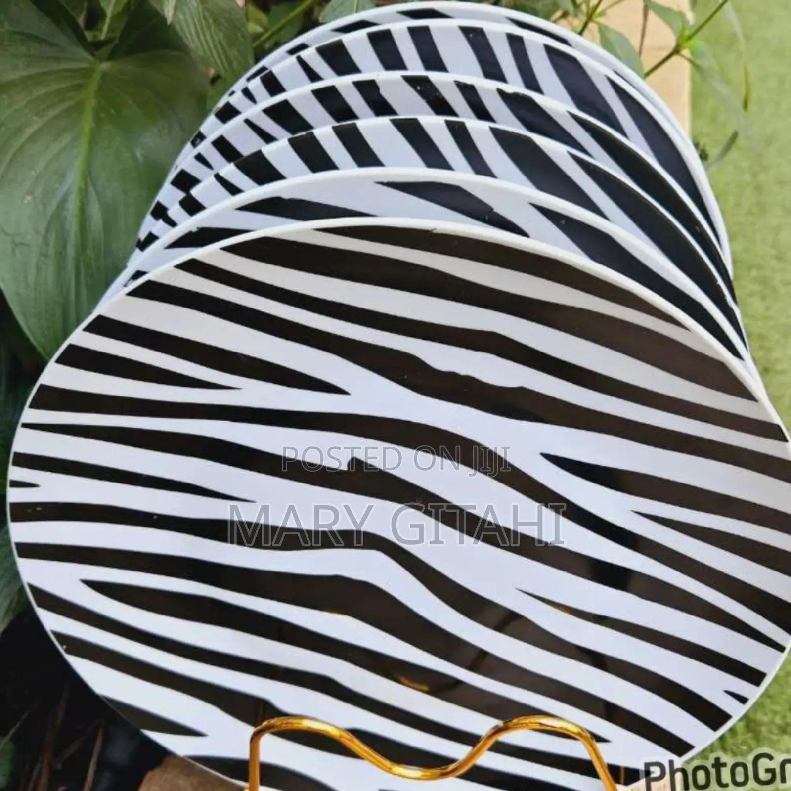 Beautiful Zebra Ceramic Plates,Per Set of 6 PCS at 