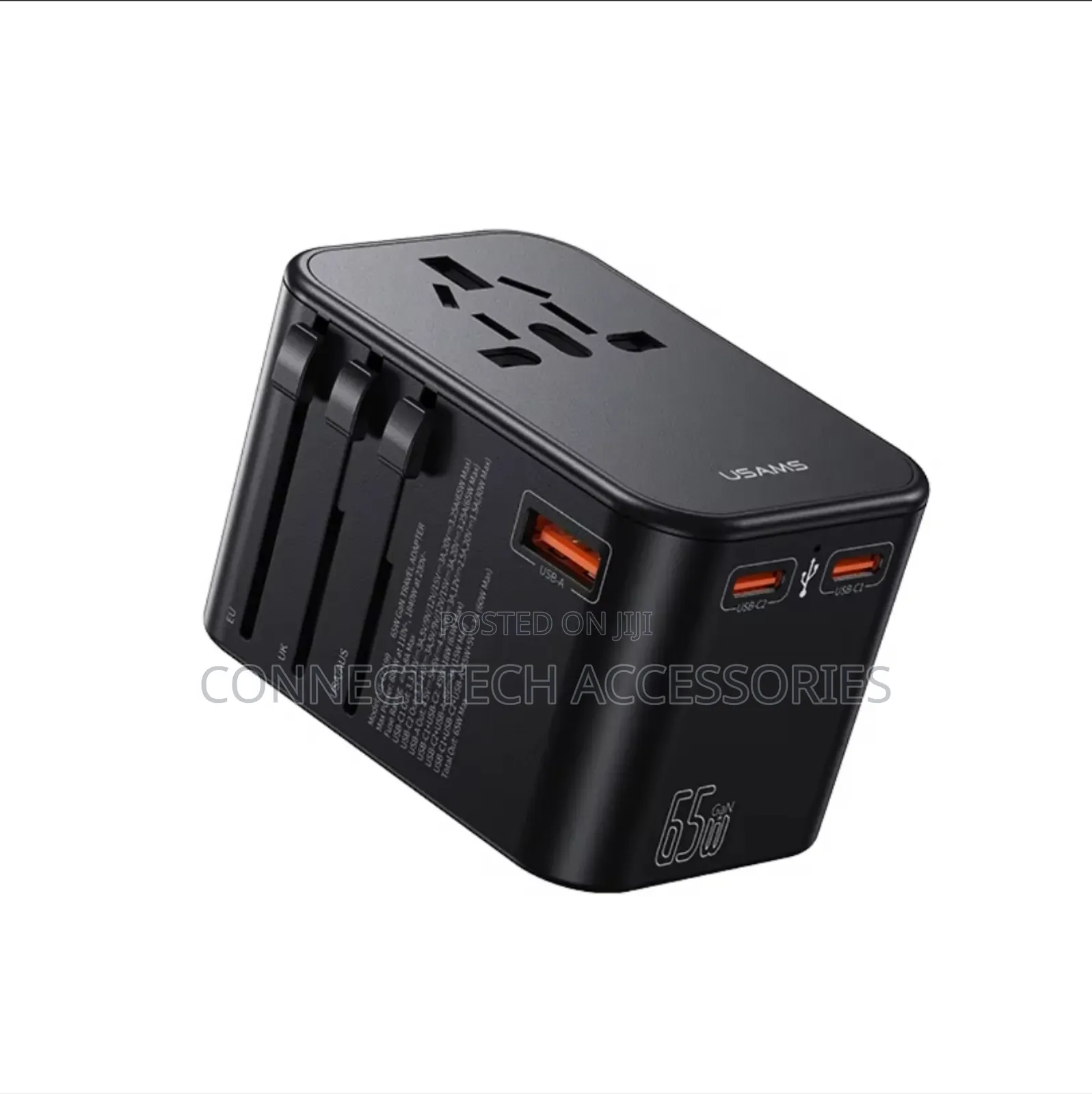 Usams T62 65w Dual Type-c+Usb Universal Travel Charger