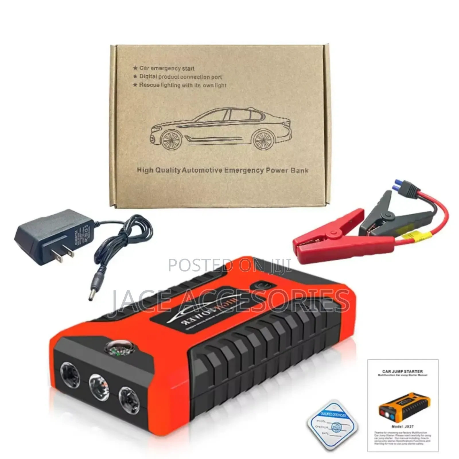Car Portable Jumpstarter Kit With Tire Inflator