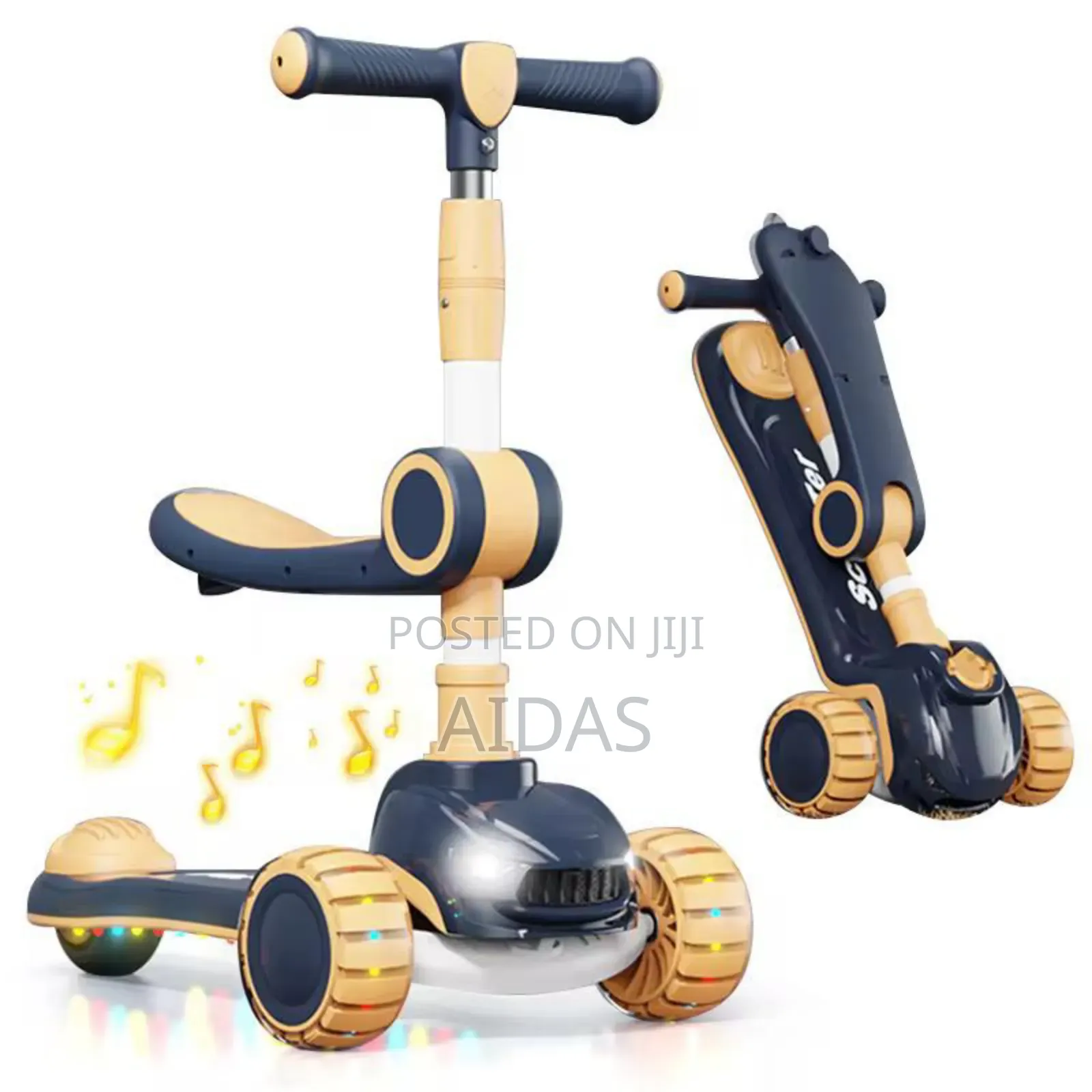 3-Wheel Kids Scooter With Seat – Adjustable – Ages 2–8