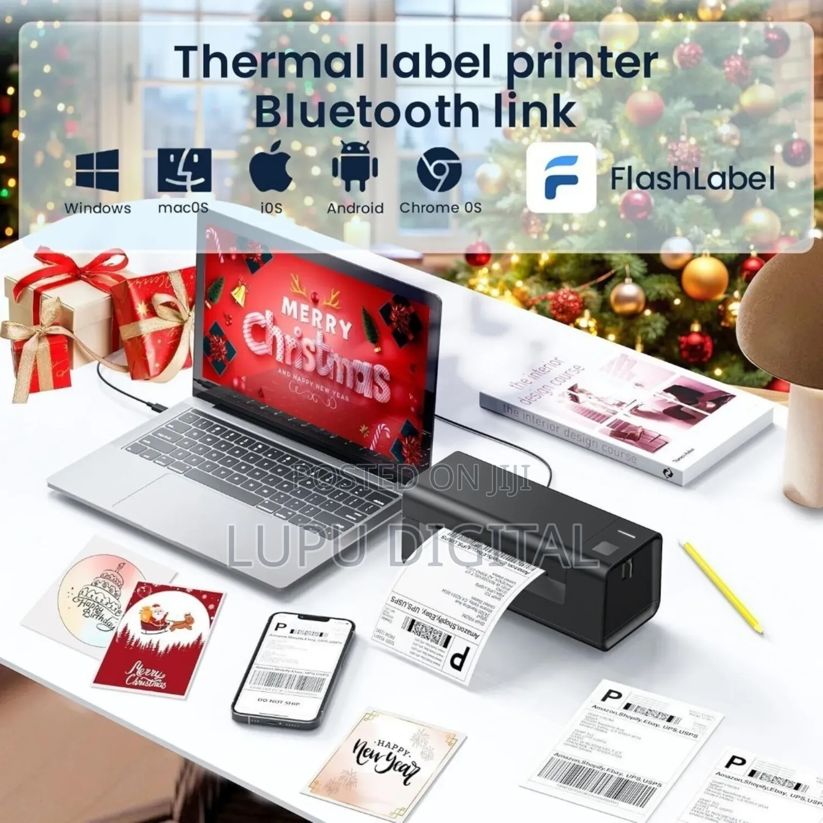 Bluetooth Thermal Label Printer 4x6 Y486bt