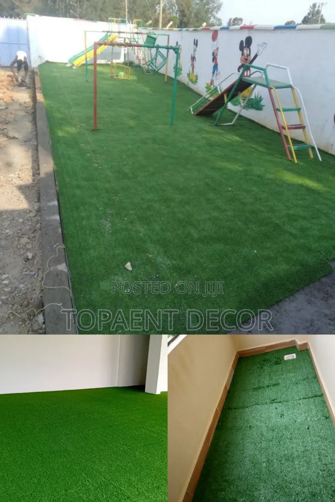Playground Firm and Radiant Green Artificial Grass Carpet
