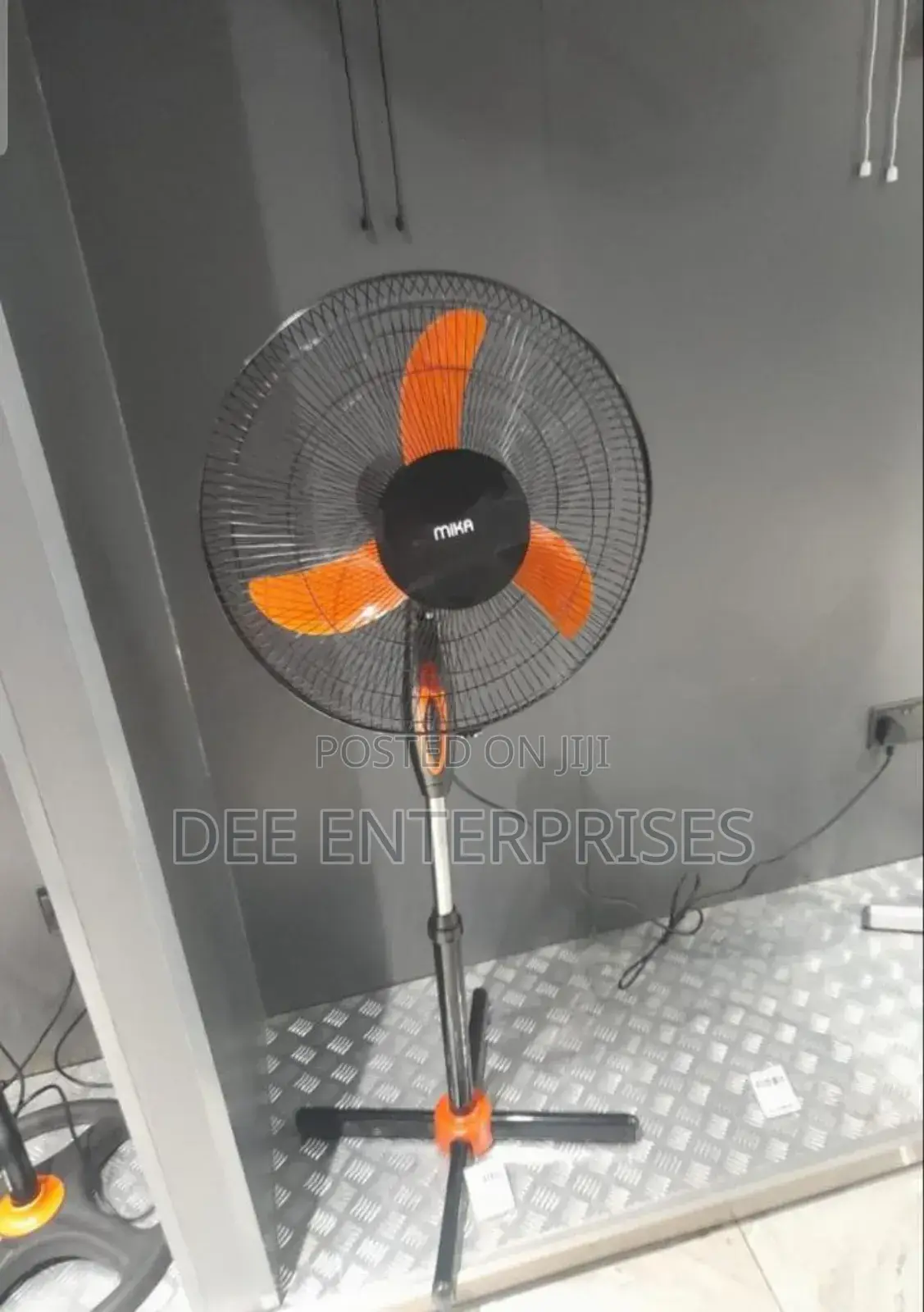 Mika 16 Inches Orange Black Standing Fan