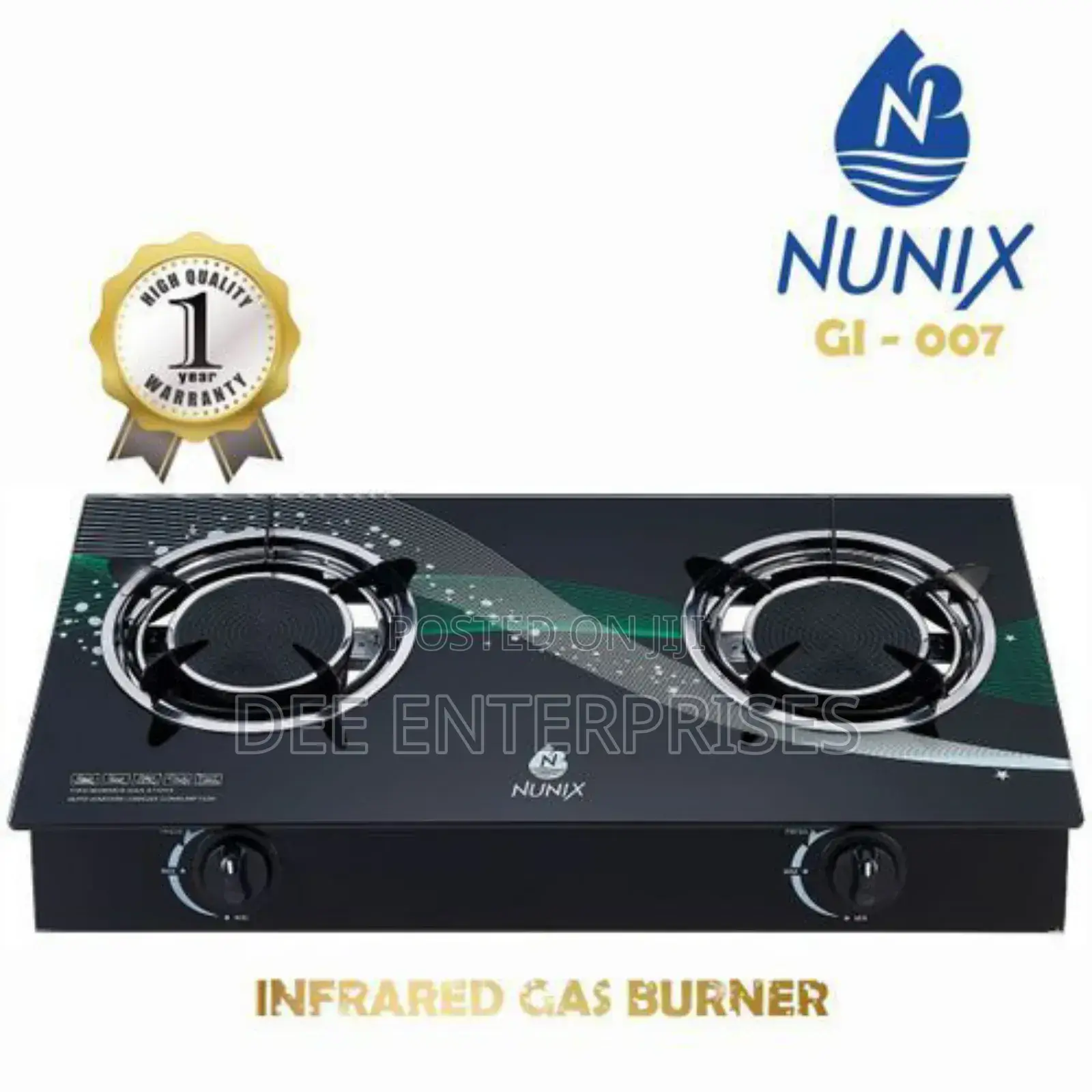 Nunix 2 Burner Low Gas Consumption Glass Top