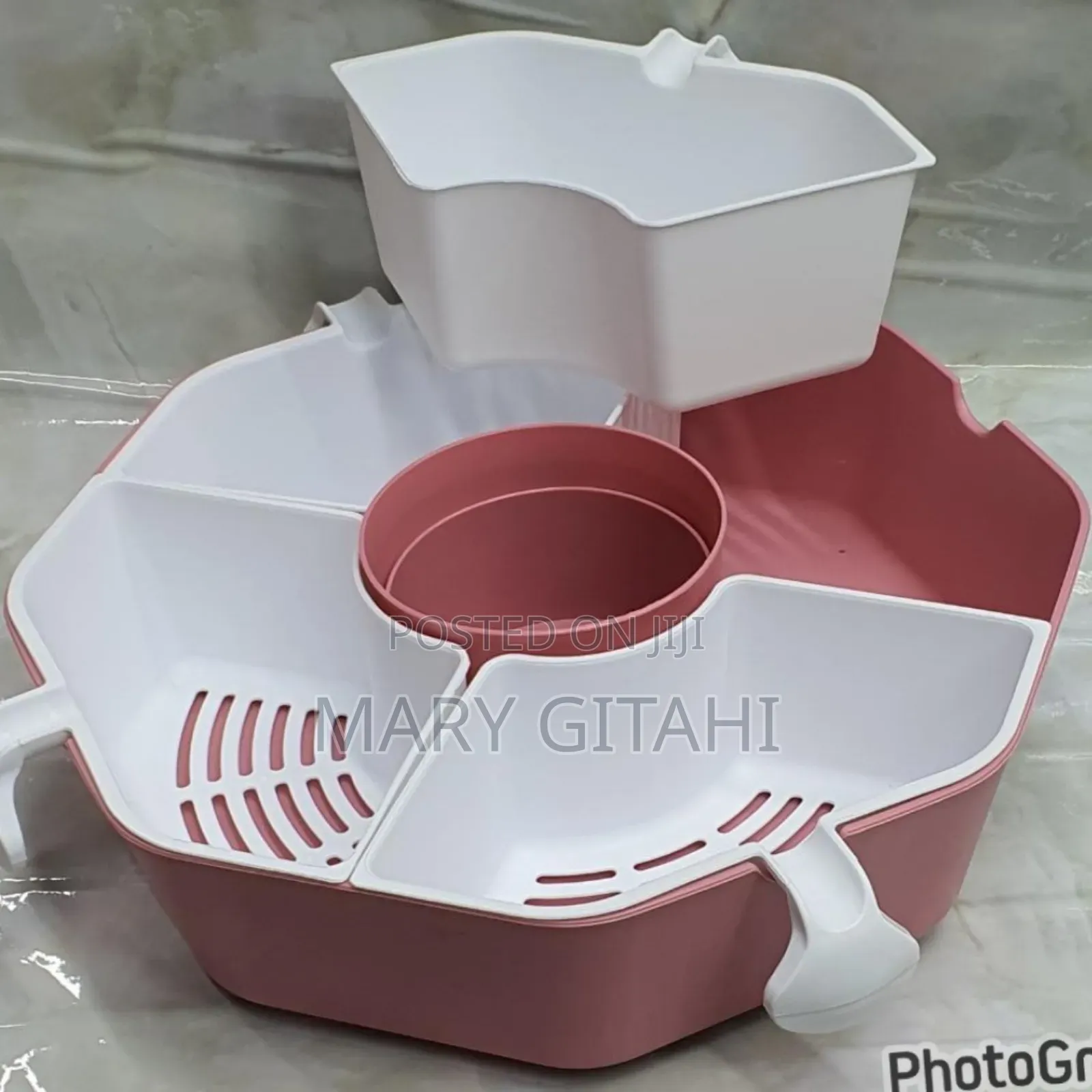 3600 Rotating Octagonal Fruit Drainer Basket