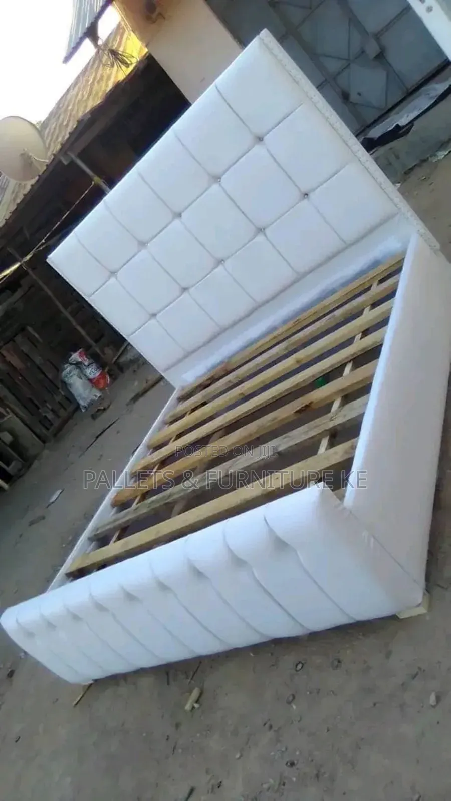 White Platform Upholstered Bed
