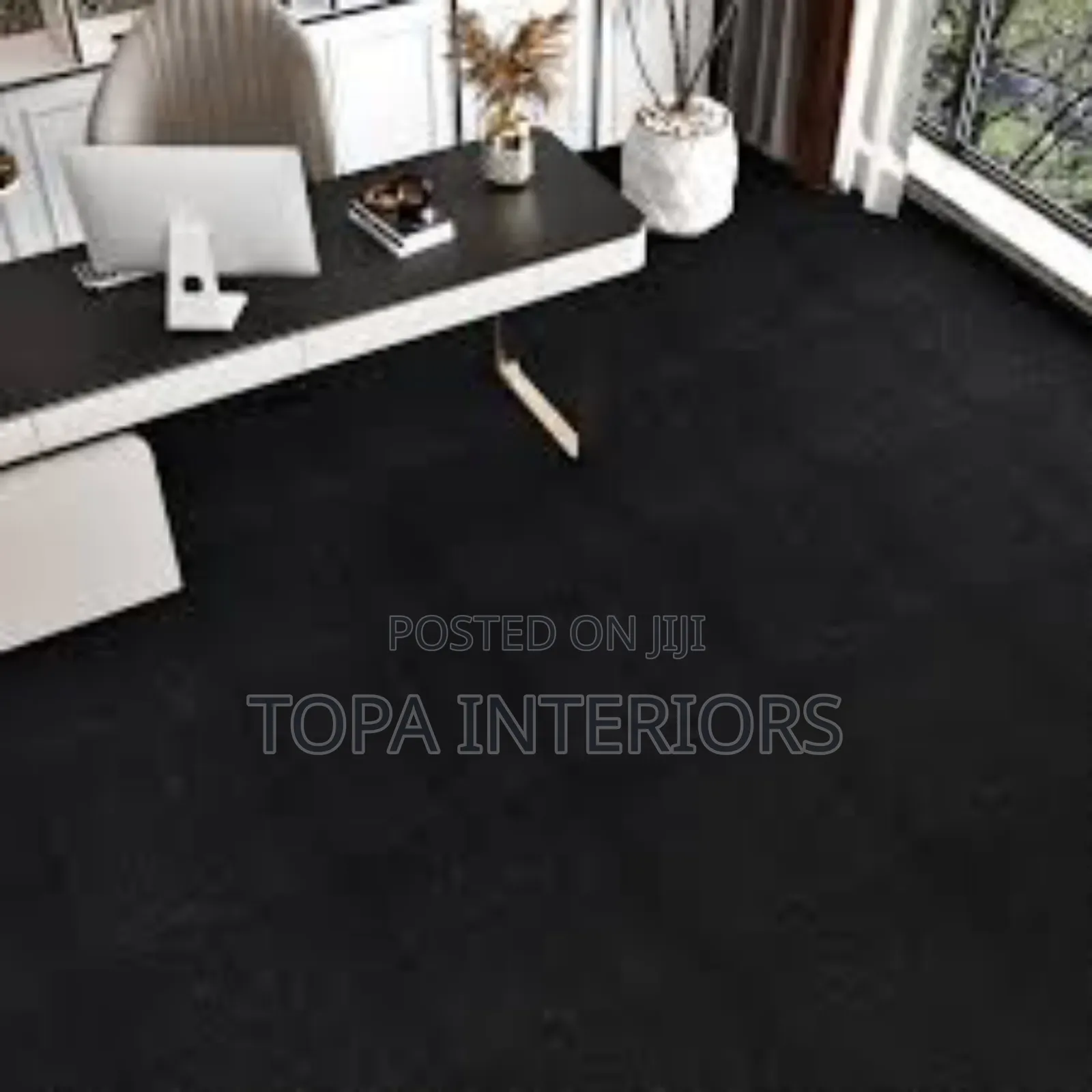 Office Carpeting 4mm Thick Black Delta Wall to Wall Flooring Carpets