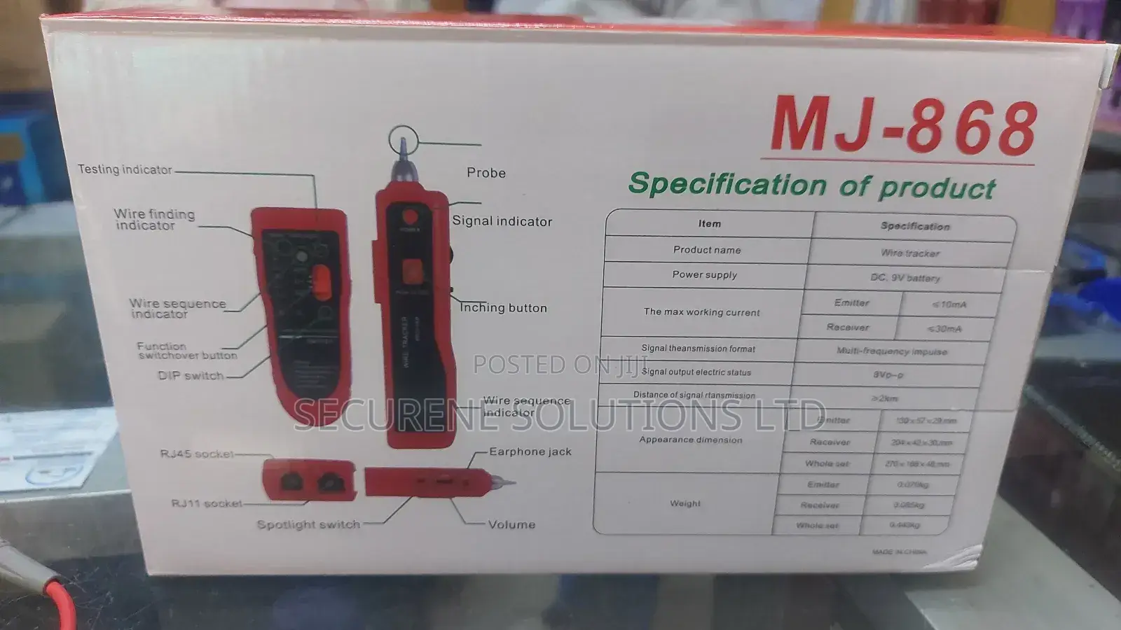Mj-868 Wire Tracker Dc 9v