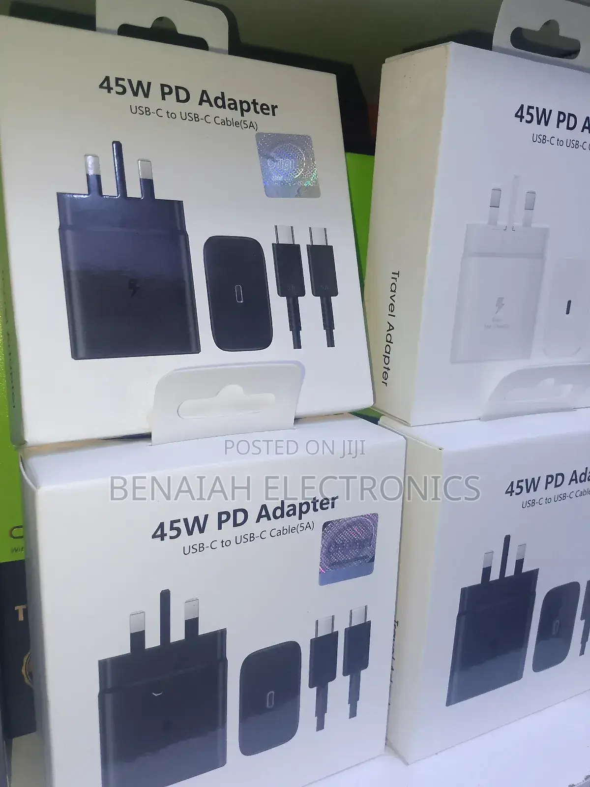 Samsung Fast Charger 45watts 5a Cable, Black White