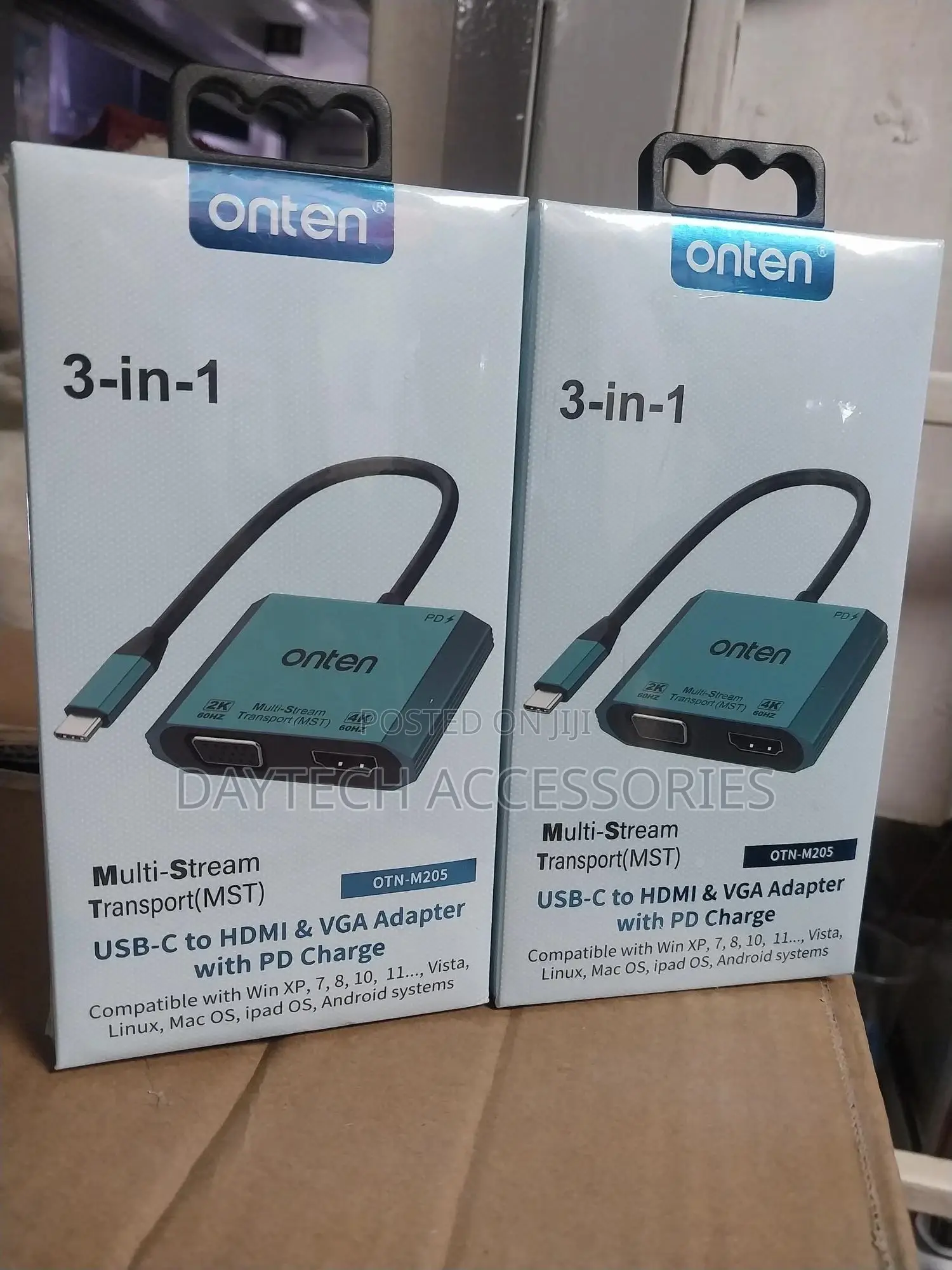 Onten Otn-M205 3-in-1 Usb-C to Hdmi+Vga+Pd Adapter