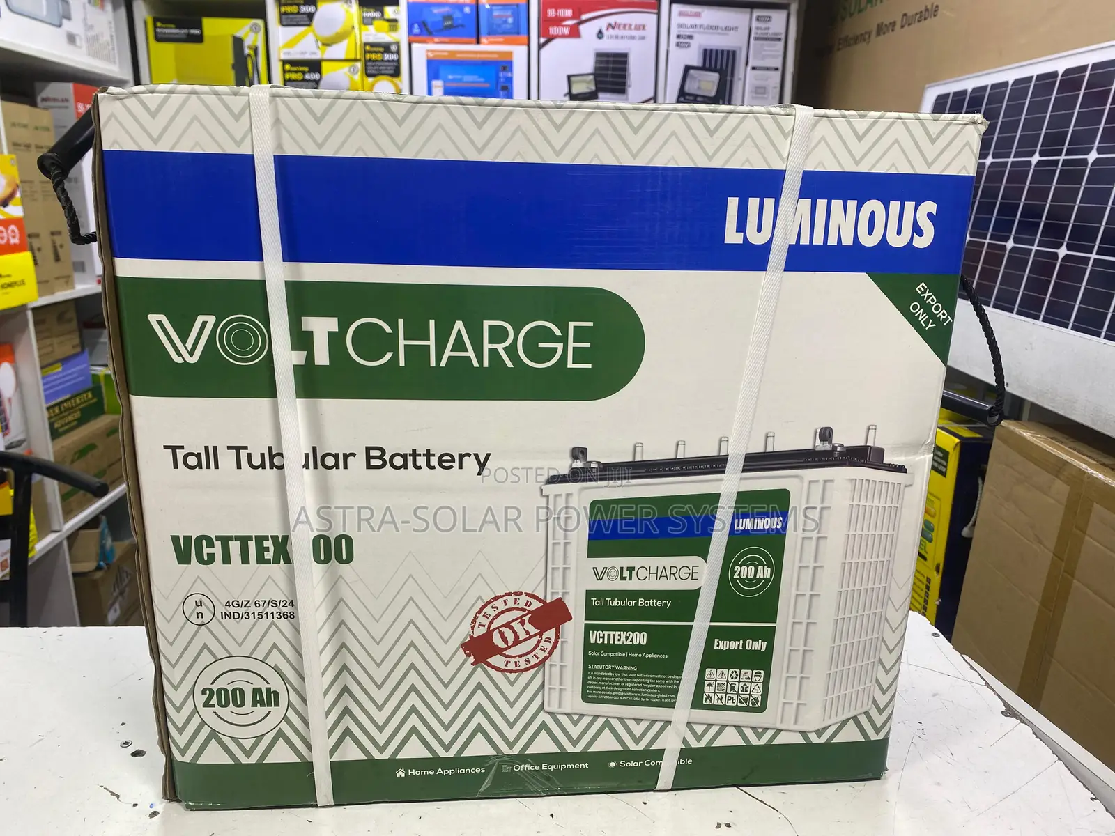 Luminous 12v 200ah Tall Tubular Battery