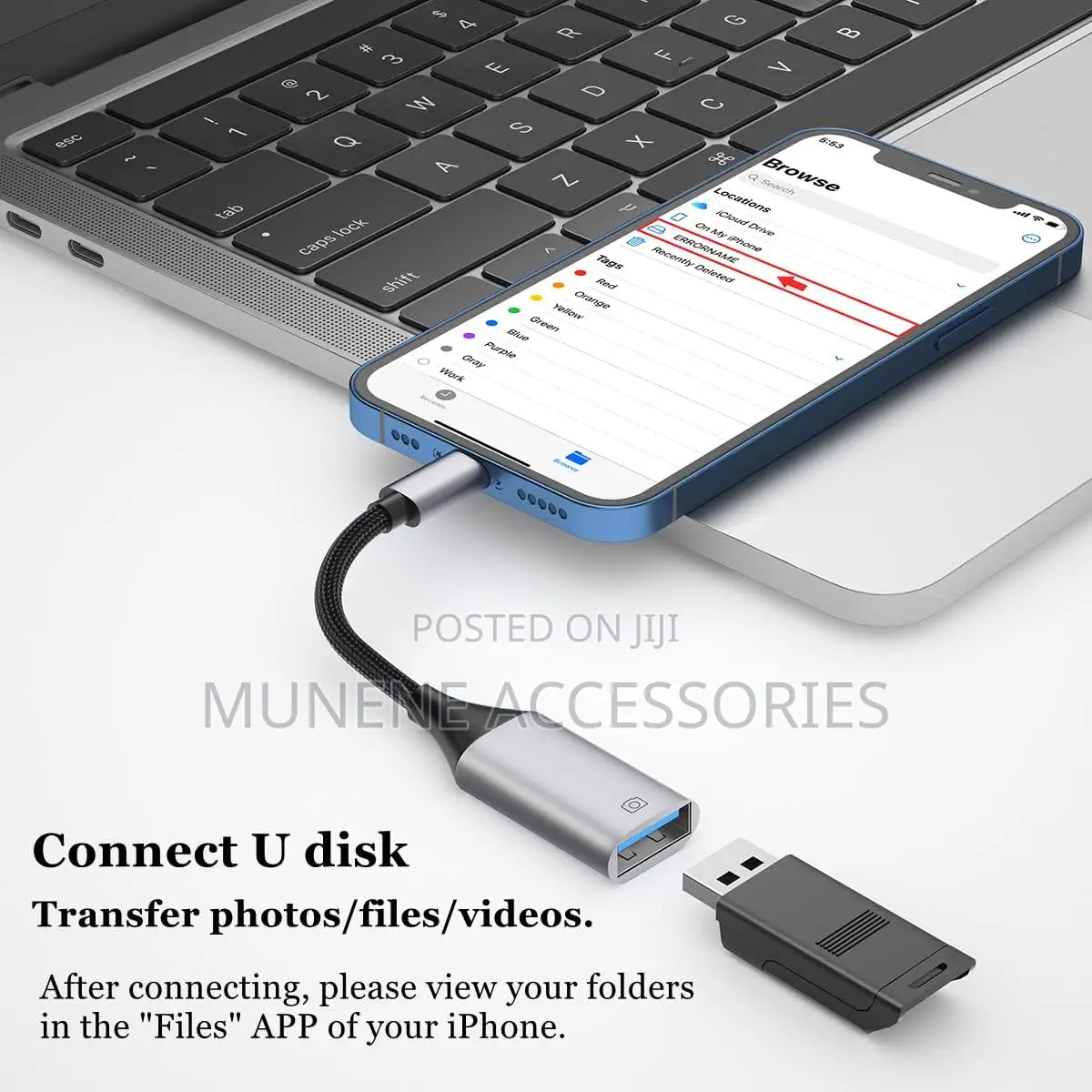 Lightning to Usb Camera Adapter for iPhone Ios Otg Cable