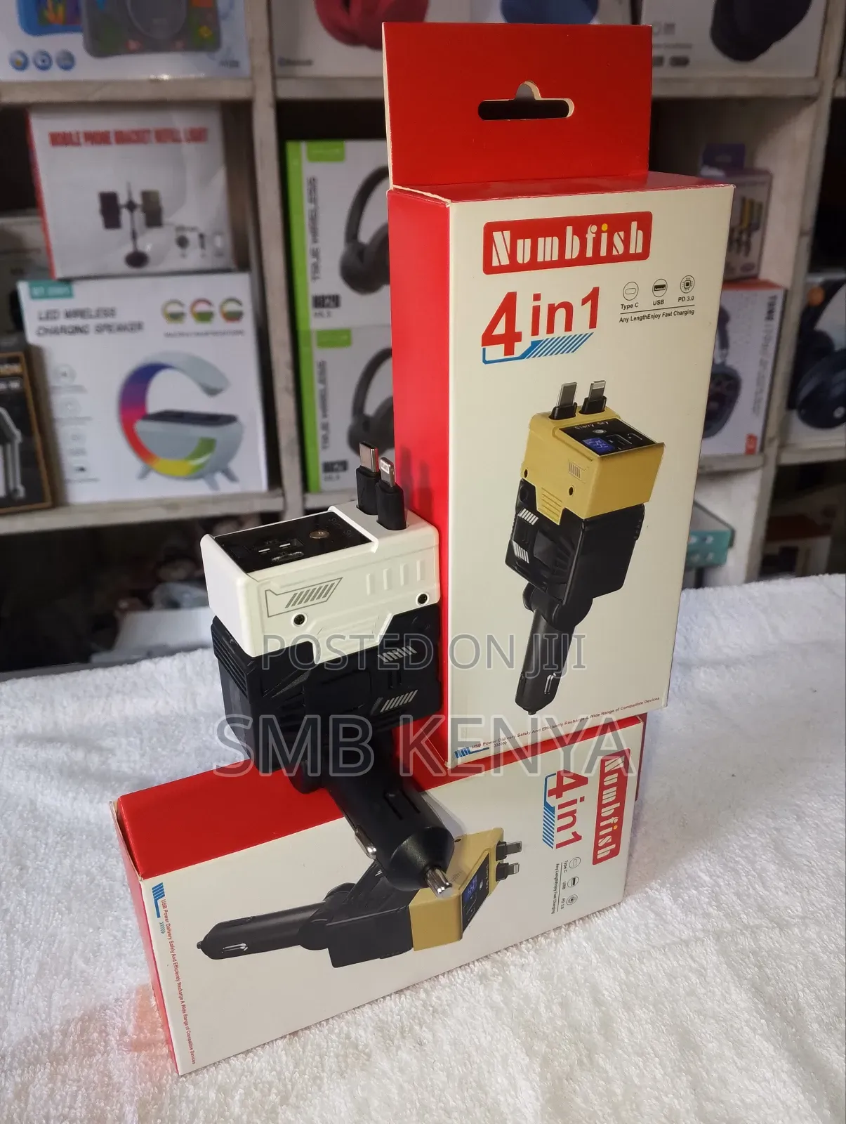 4 in 1 Car Charger With Retractable Cable