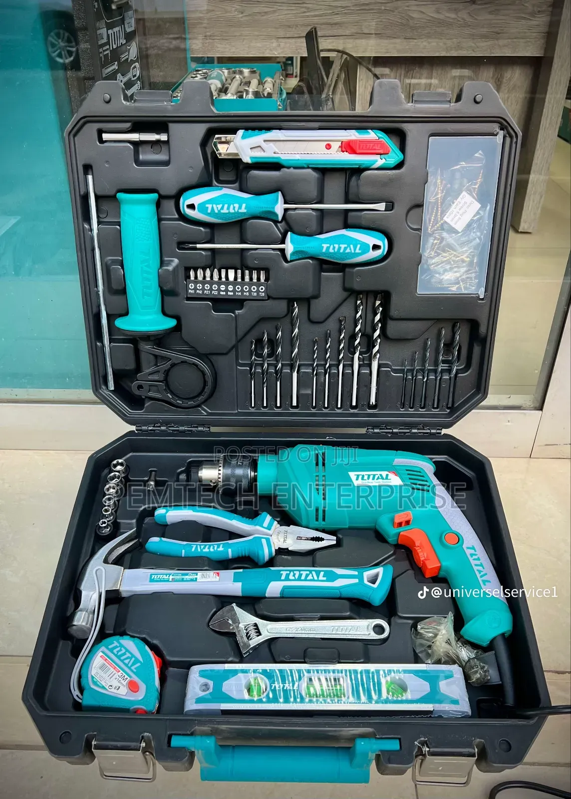 Total 115 PCS Tools Set With Electric Drill.