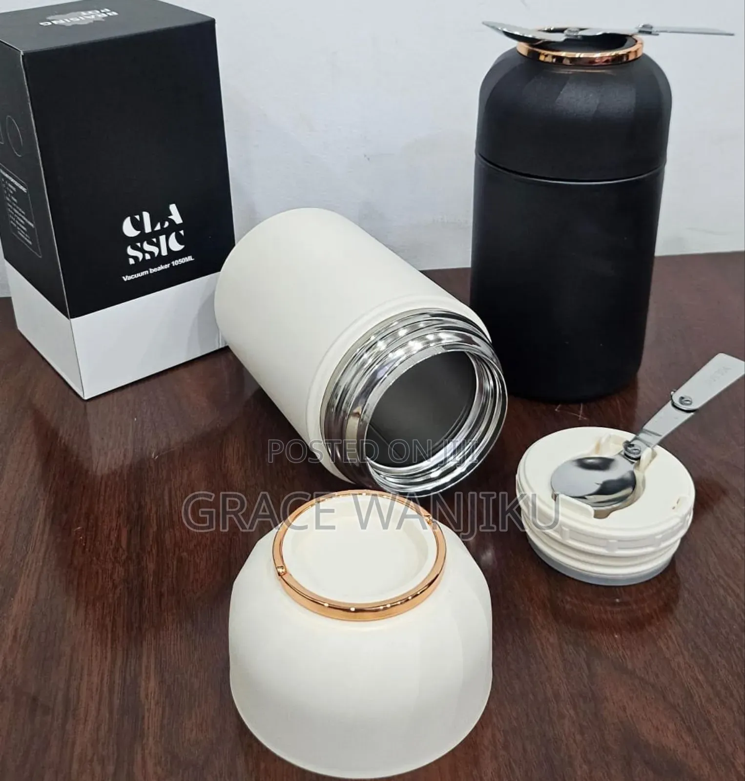 Big Size 1050ml Classic Food Flask Thermos With Foldable Spoon