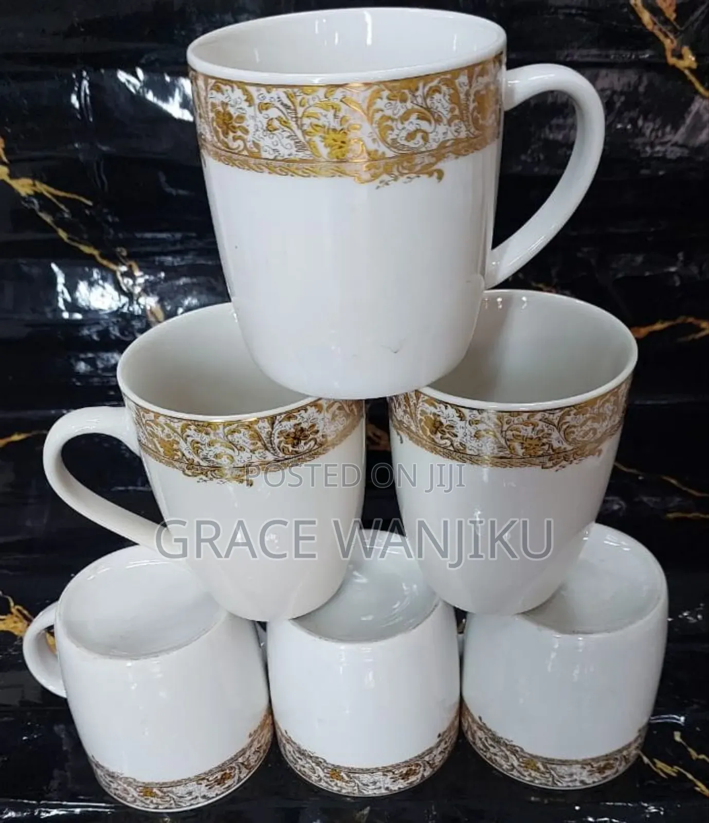 Stylish 4 Design 6pcs Ceramic Cups