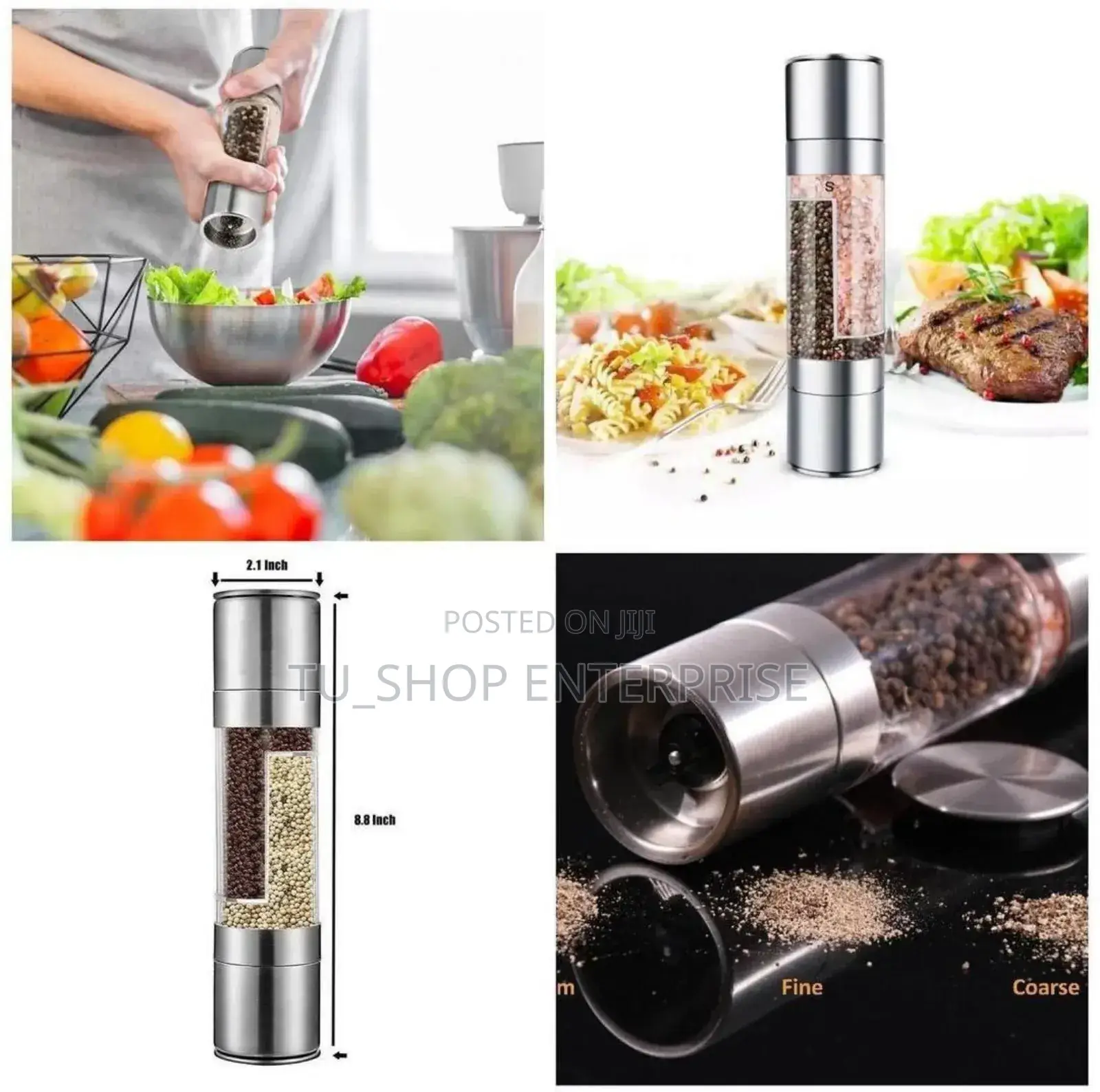 Pepper/ Salt Twist Ans Crush Glass Salt Shaker