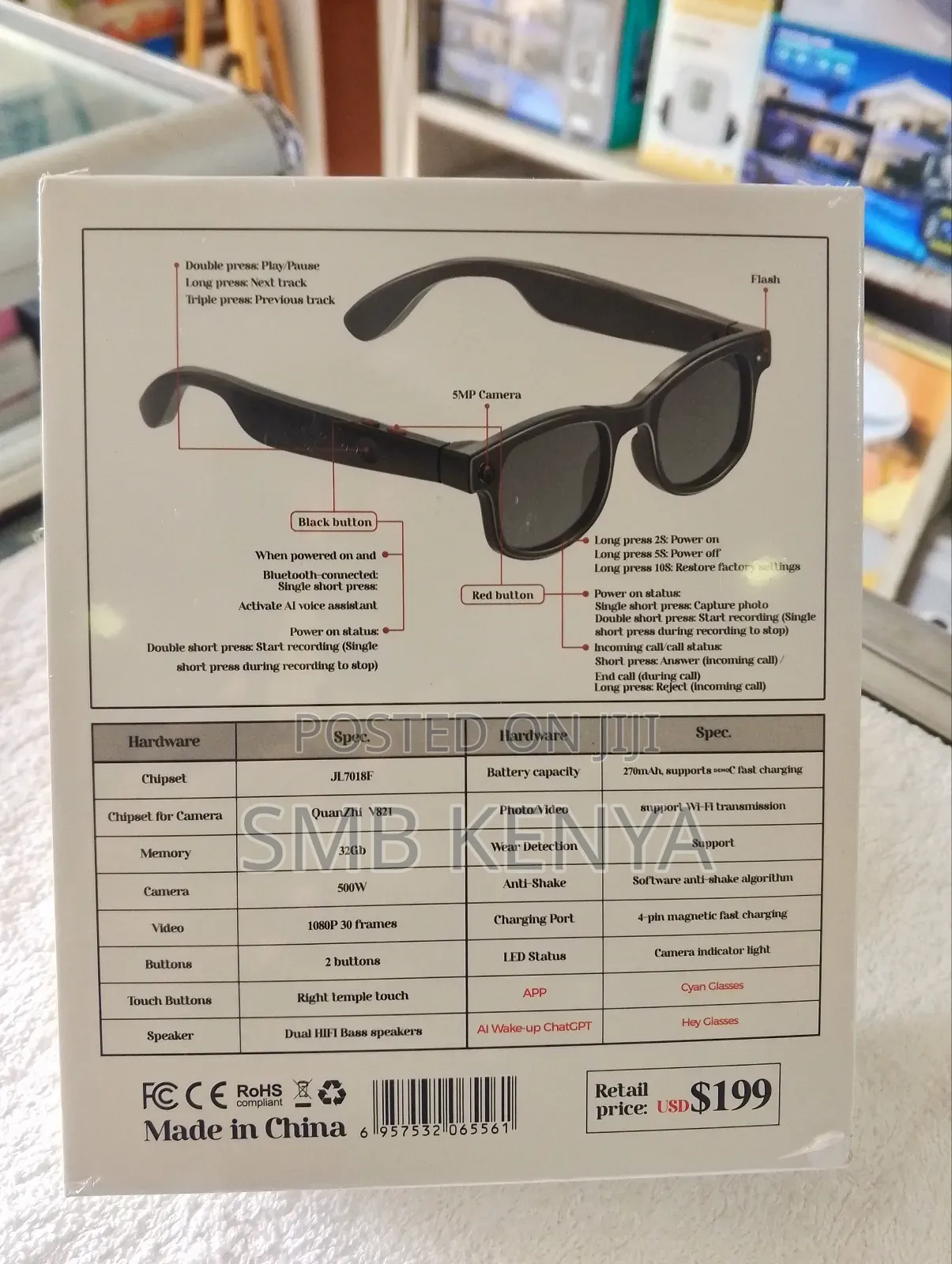 A1 Smart Sunglasses With Bluetooth Connectivity For Phone Calls&Music