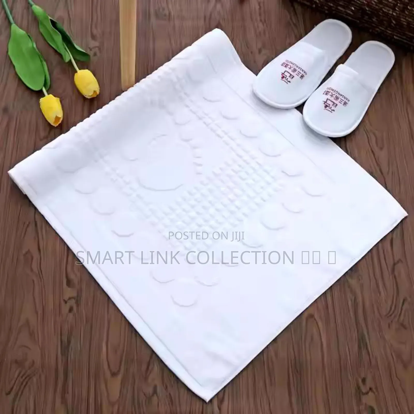 Cotton Floor Bathroom Mat White