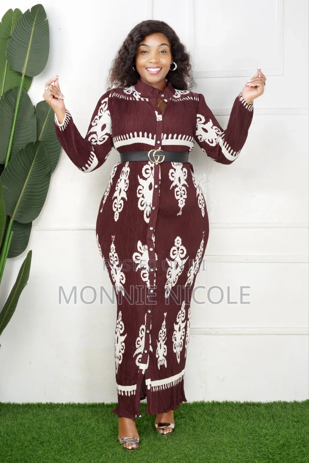 Brownish White Women Dresses