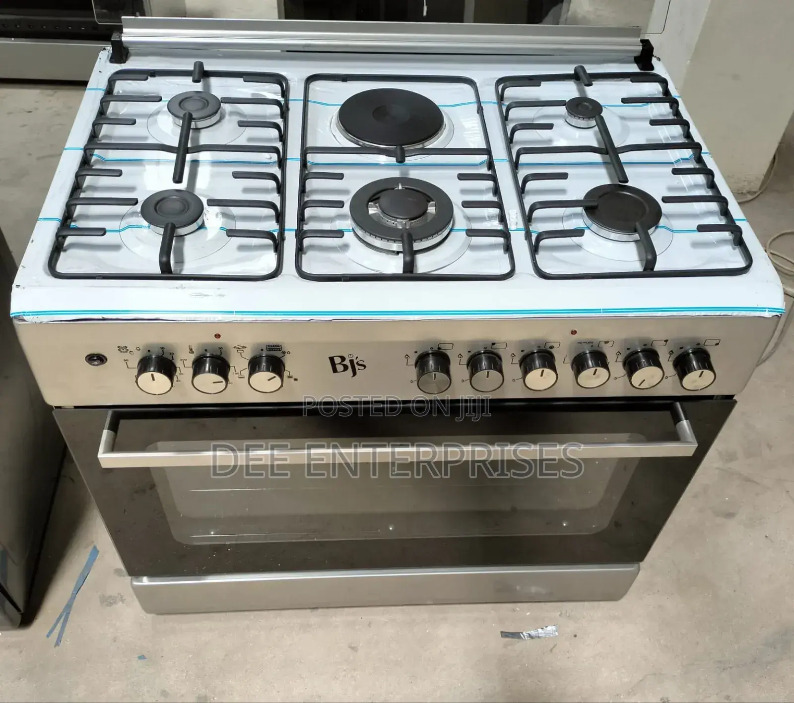 BJS Silver 60x90 5+1 Hot Plate Gas Cooker, Wok Burner,