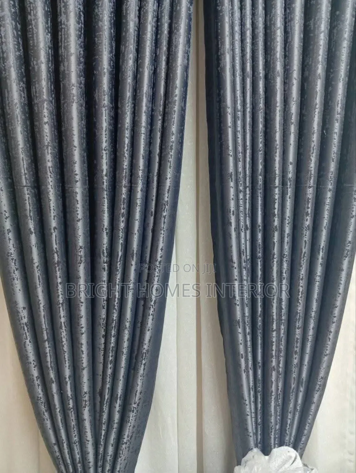 Dark Grey Heavy Curtain With Quality Material Available