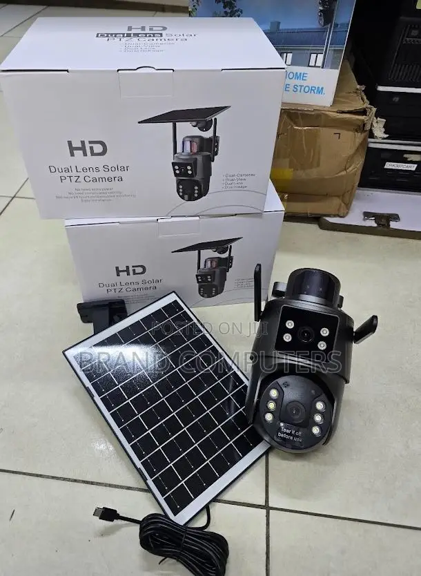Wireless Wifi Ubox Dual Lens Outdoor Solar Camera Full Color