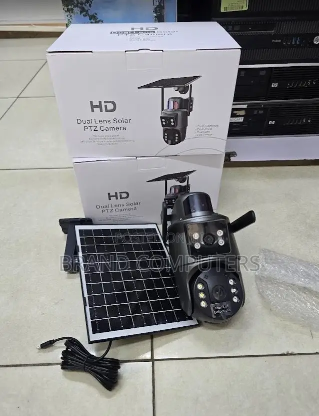 Dual Lens Wifi Wireless Outdoor Solar CCTV Camera Color Night Vision