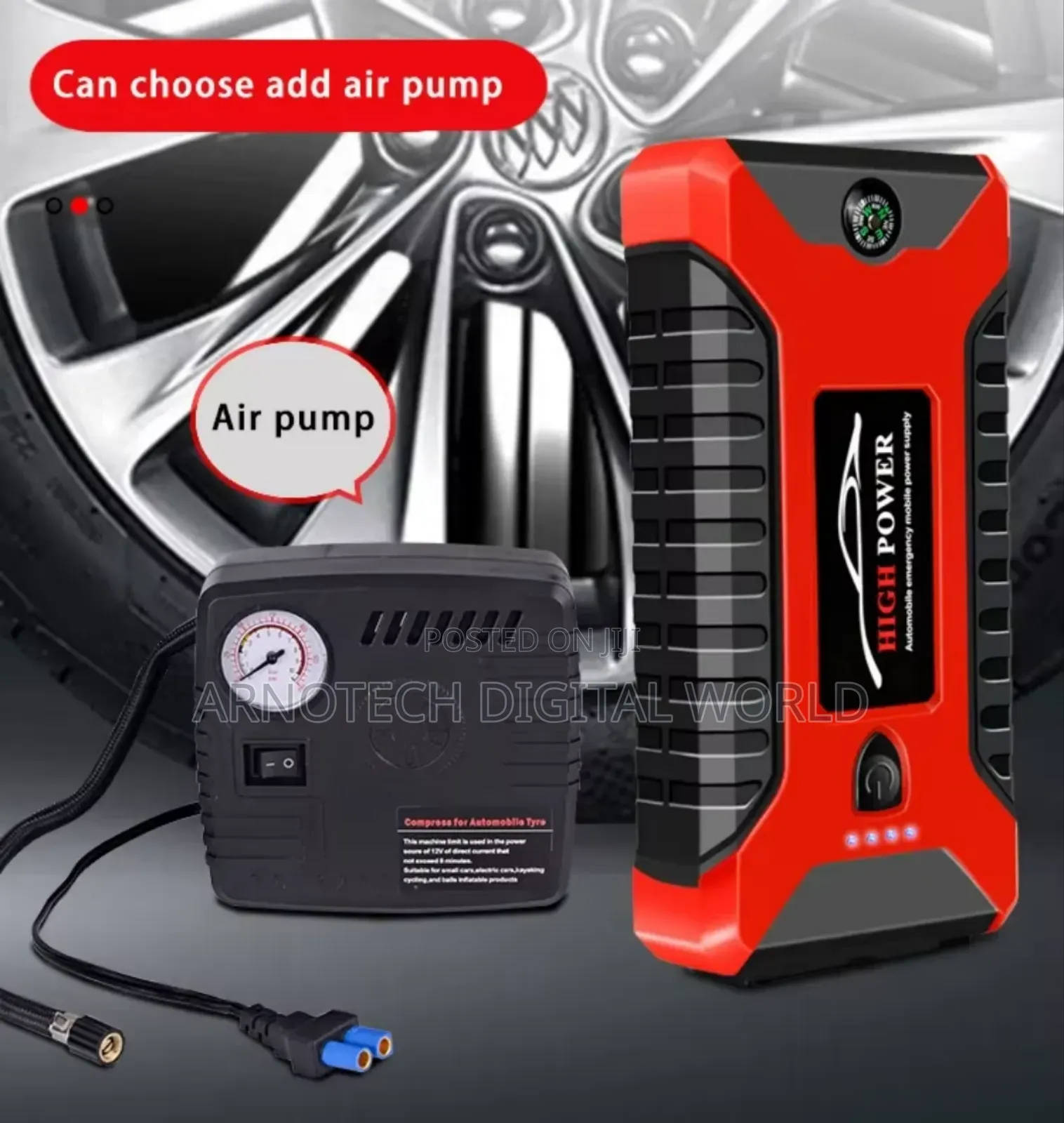 Multifunction Car Power Bank Jumpstarter With Air Compressor