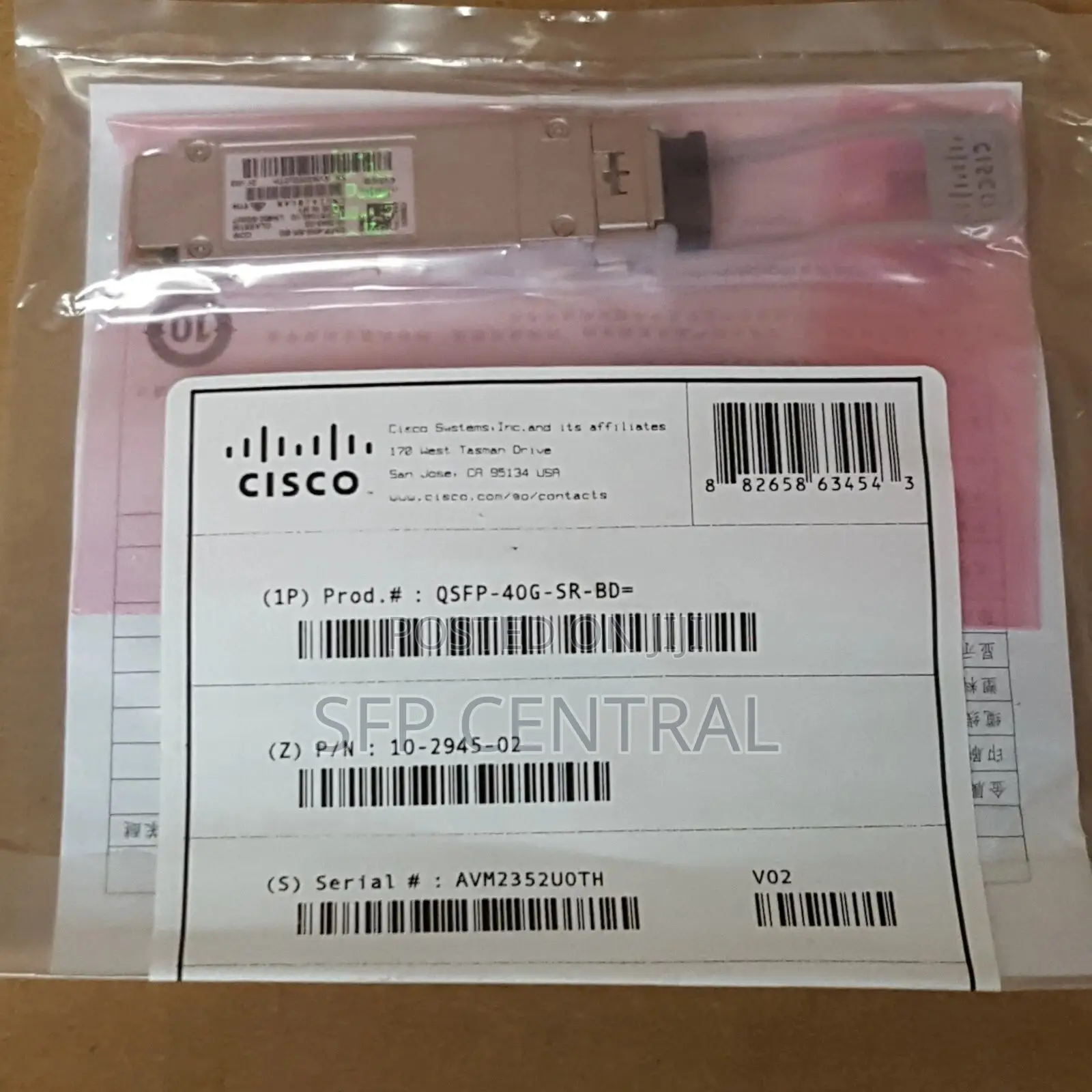 Cisco QSFP-40g-Sr-Bd Mm Lc Qsfp+
