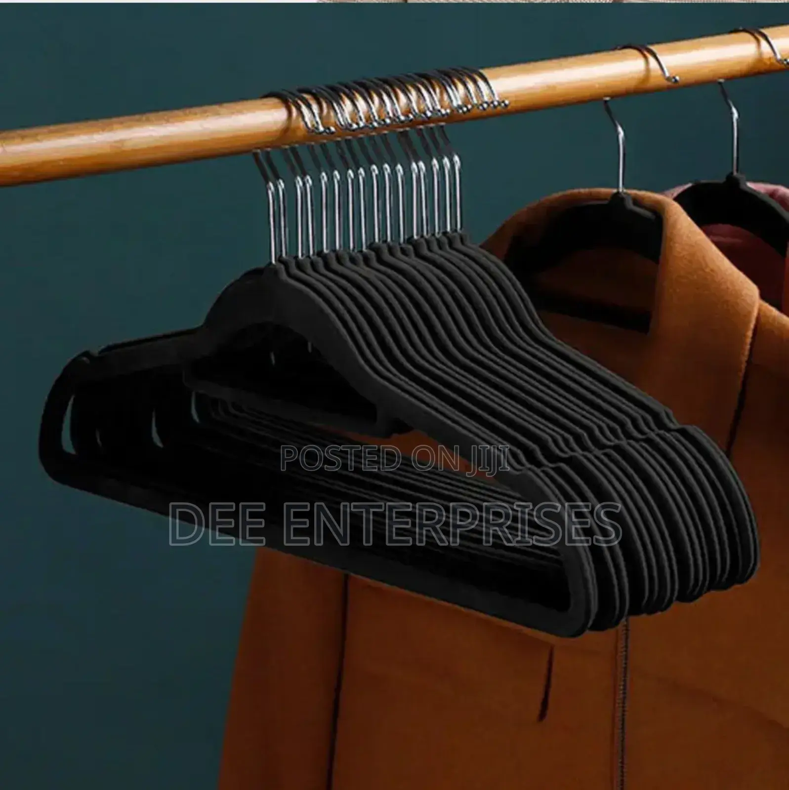 10 PCS Velvet Non-Slip Hangers With Tie Bar