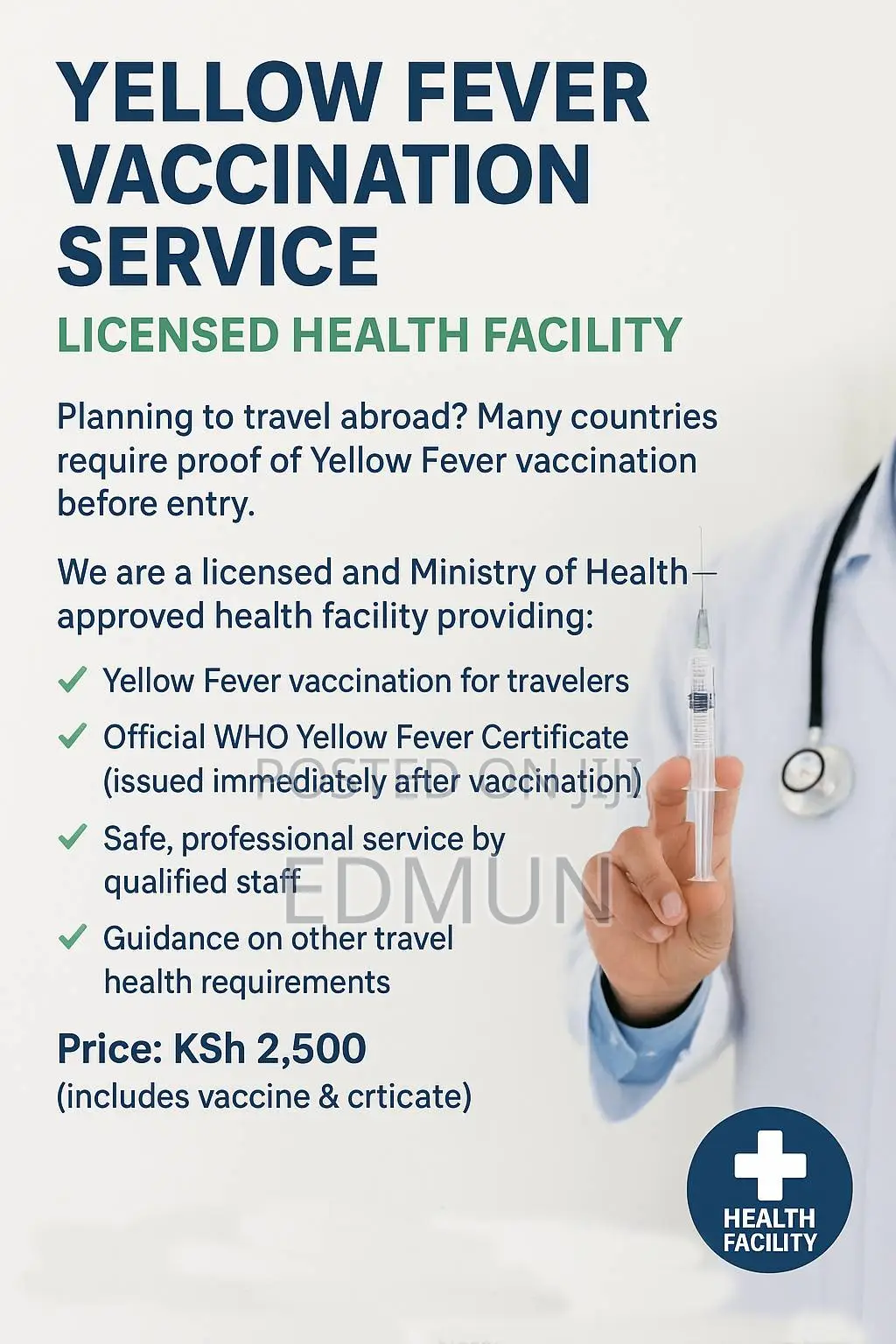 Yellow Fever Vaccination Service – Licensed Health Facility