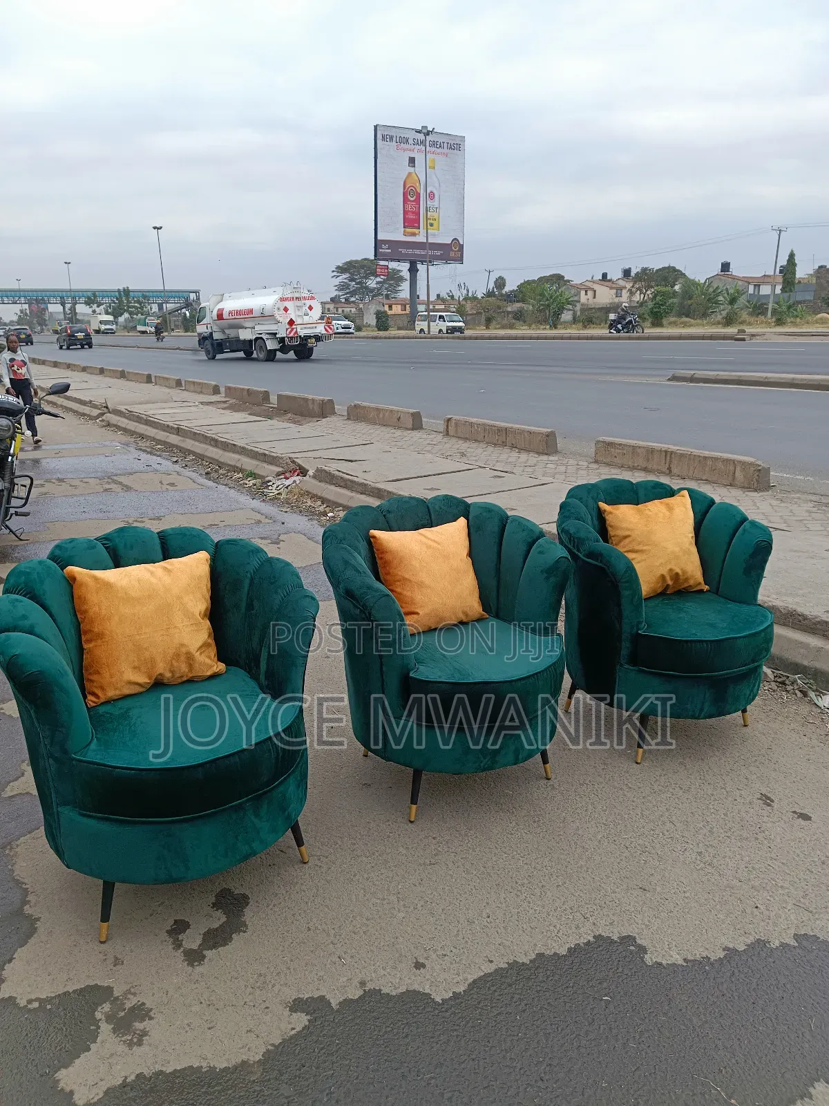 Single Sofa, Flower Seat or Pedicure Seat, Green.