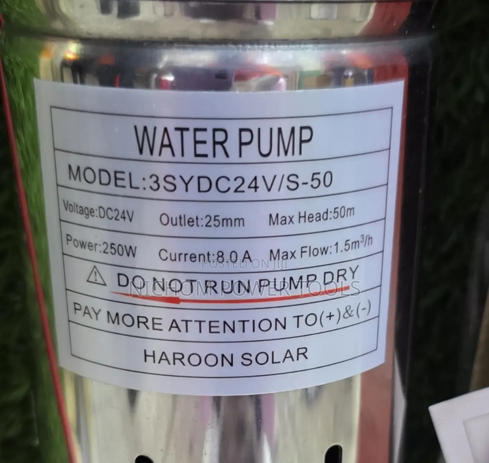 Dc Solar Submersible Water Pump 50mtrs Max Head