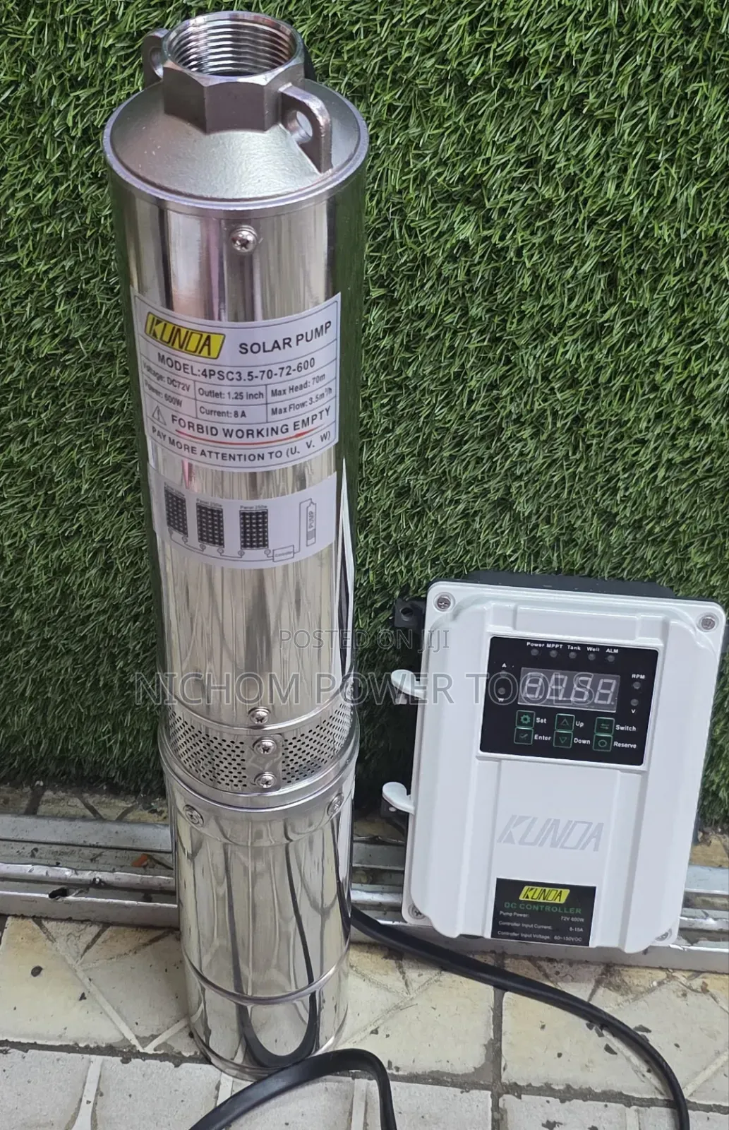 70mtrs Solar Submersible Water Pump With Control Box