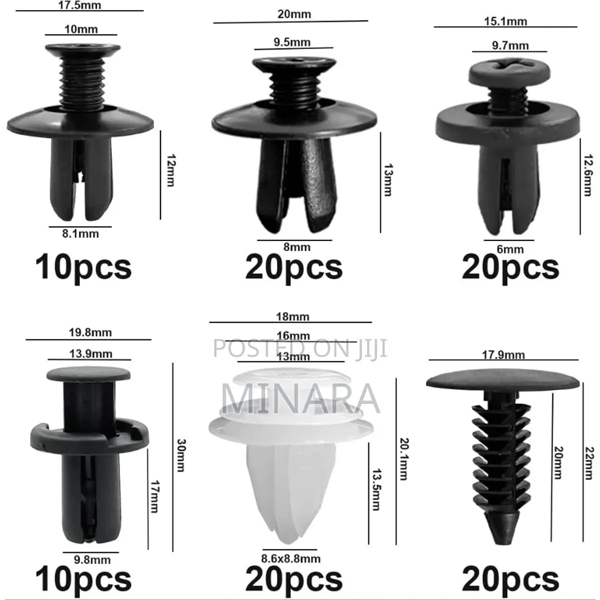 100 Pcs, Car Body Clips, Auto Retainer Trim Fasteners