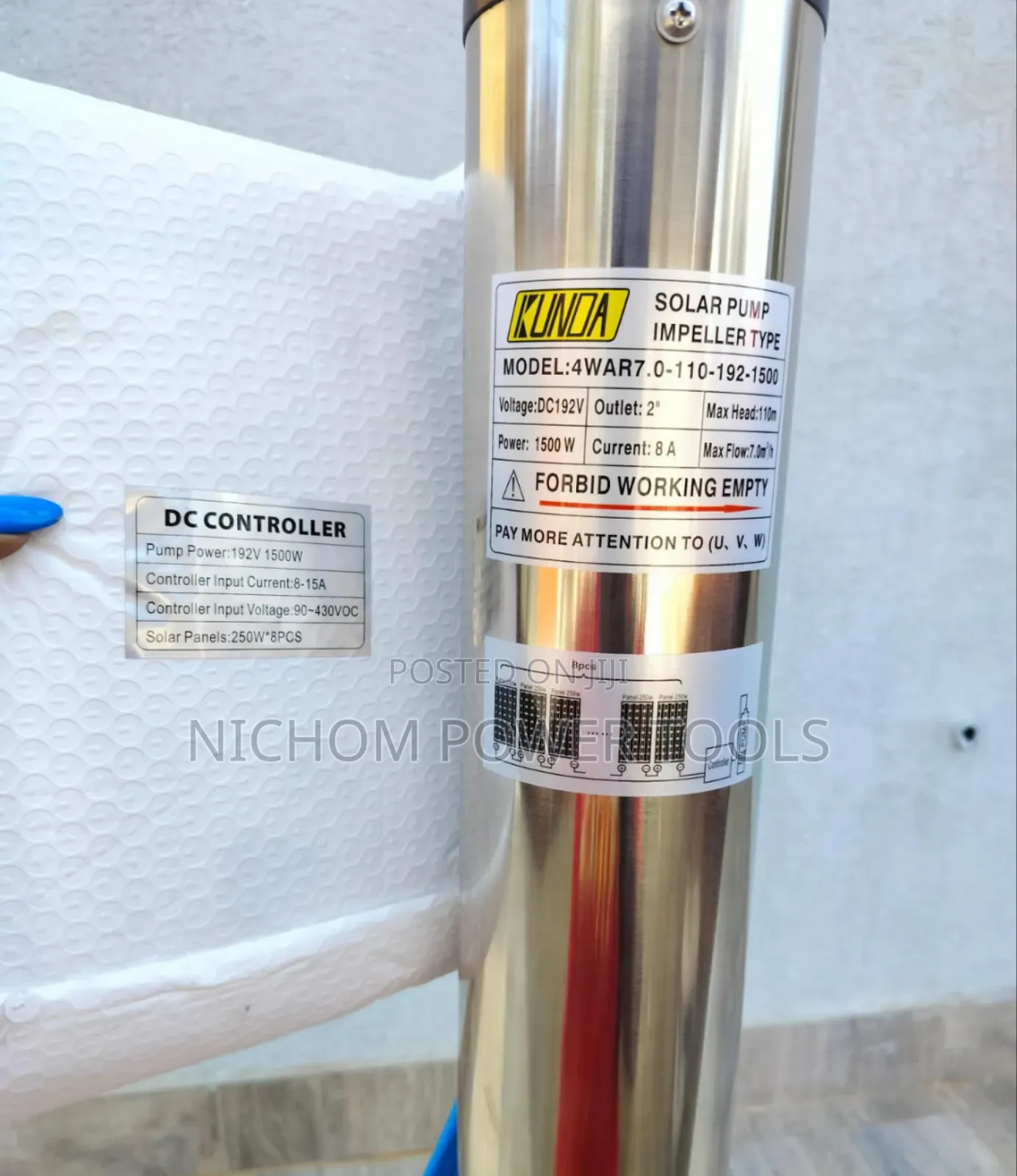 110m Solar Submersible Water Pump With Control Box
