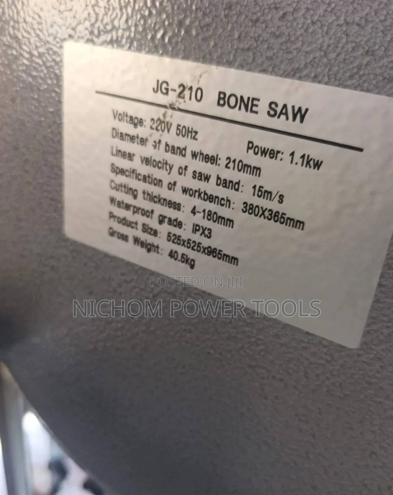 Jg-210 Electric Bone Saw Machine /Butchery Bone Cutter