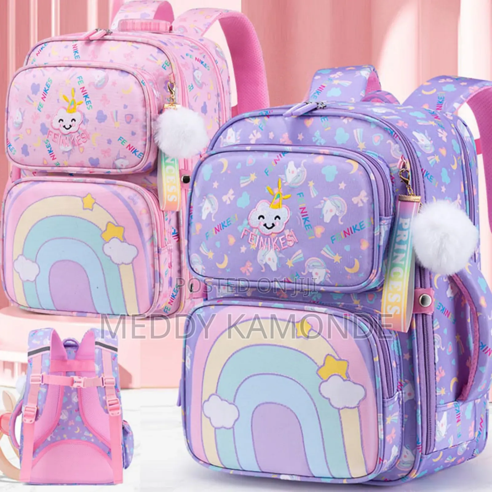 Girls Pink Purple School Bags