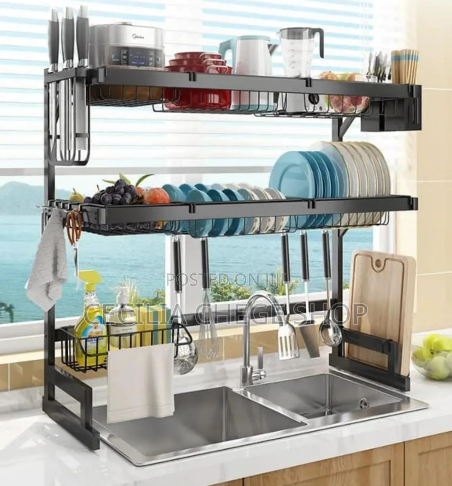 Over the Door Dish Rack Double