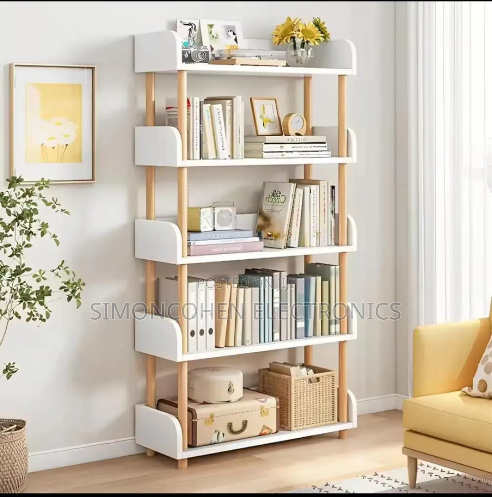 5 Tier Open Wooden Bookcase