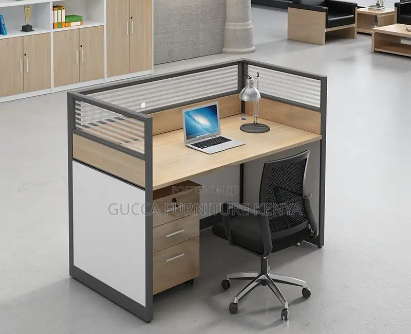 Office Desk: Individual Modern Partition Work Desk for Office