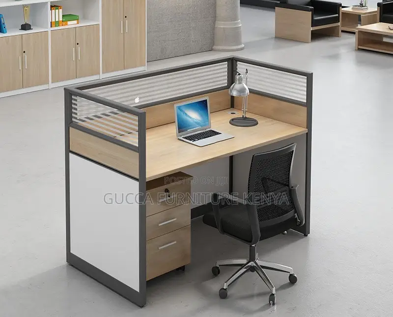 Office Desk: Individual Modern Partition Work Desk for Office