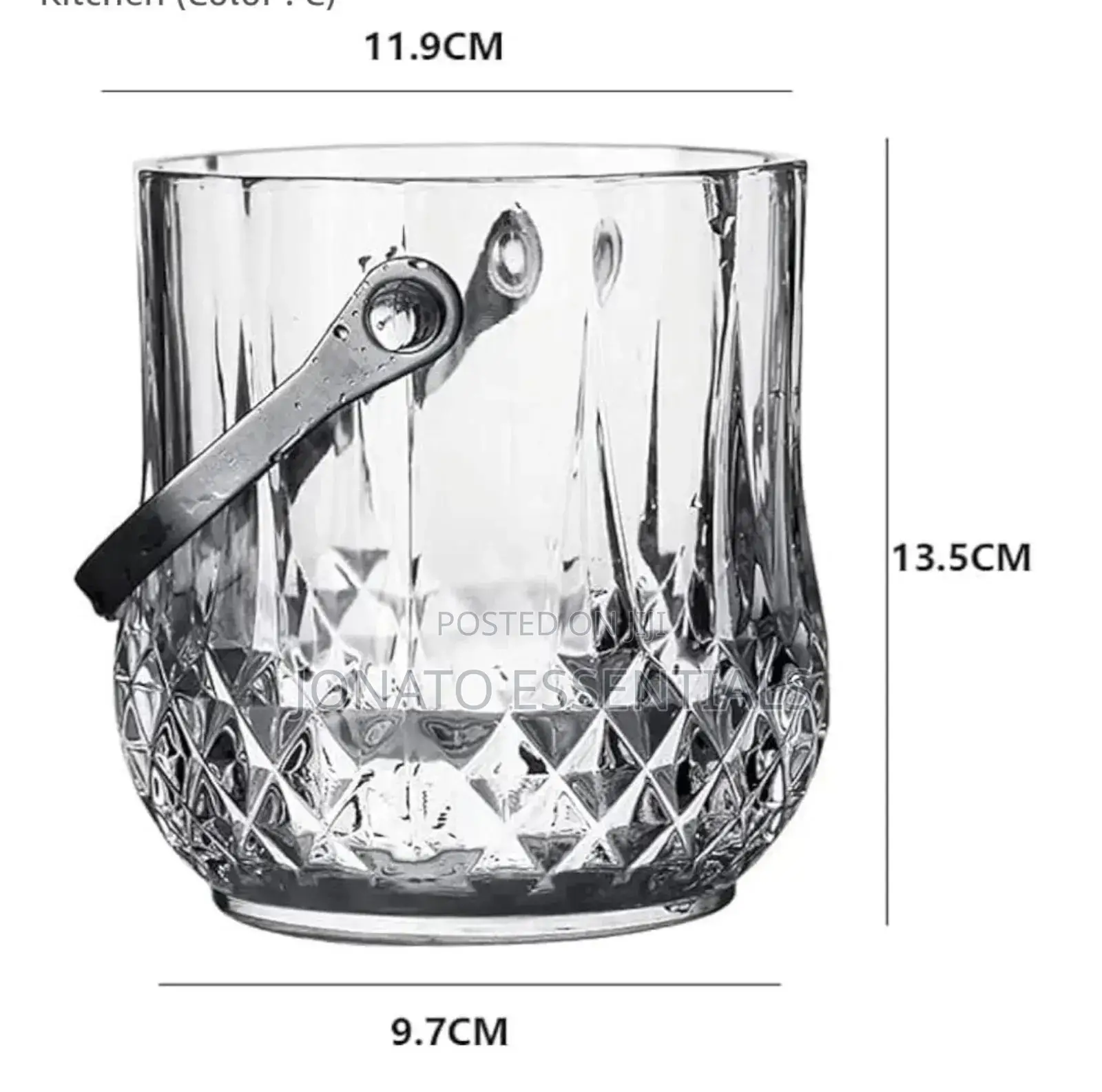 Elegant Glass Ice Bucket With Tongs - Perfect for Parties