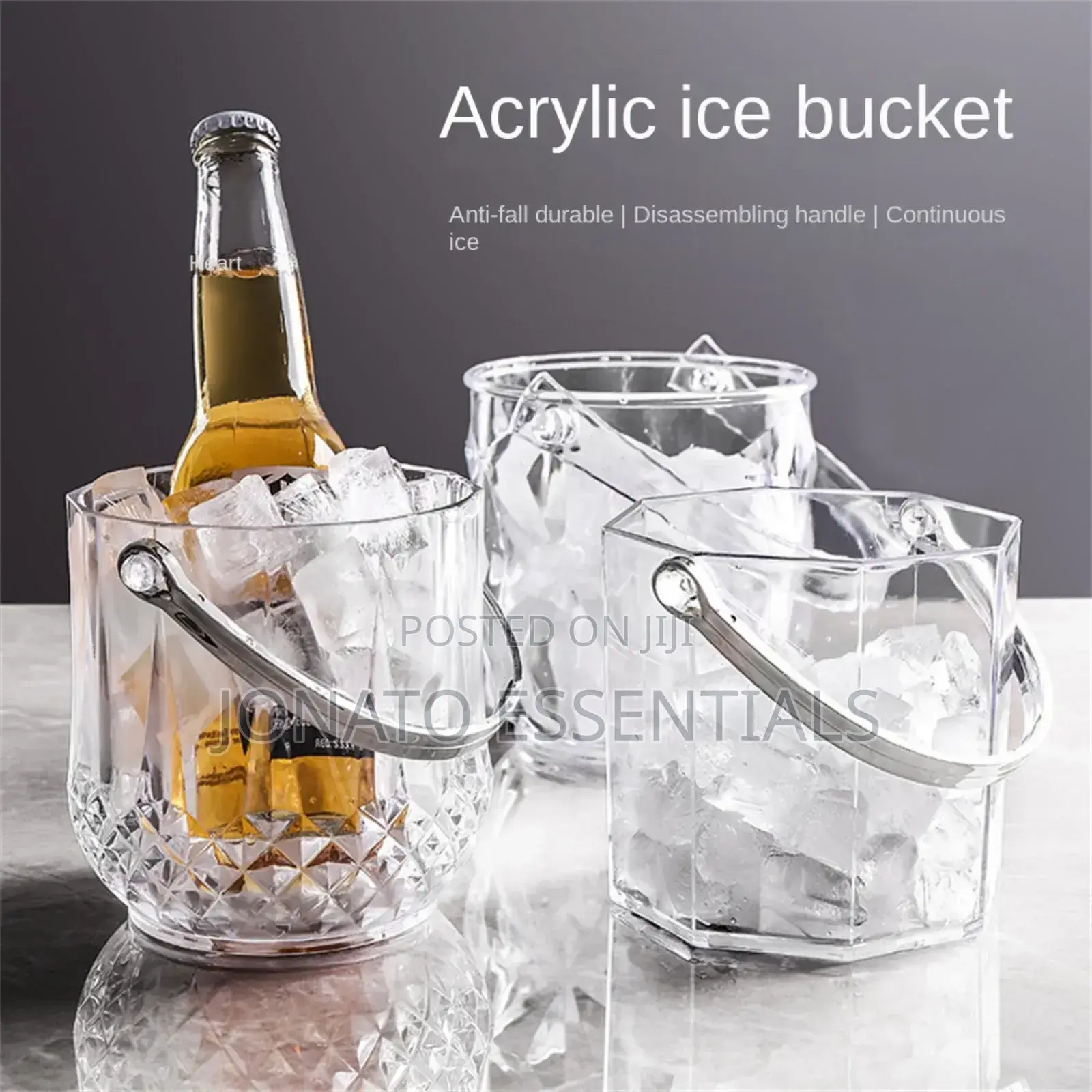 Elegant Glass Ice Bucket With Tongs - Perfect for Parties