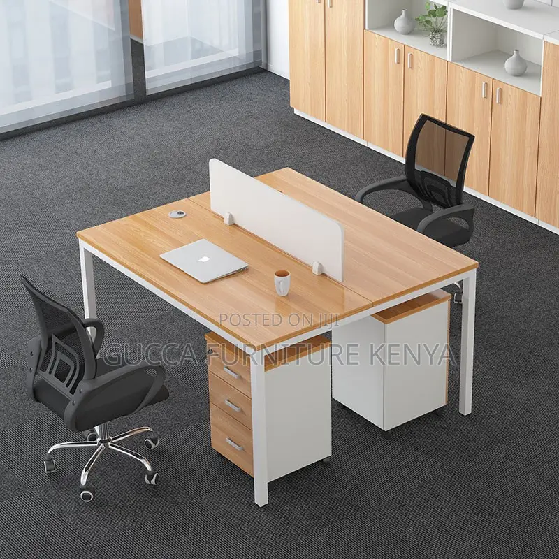 Office Desk: Modern Simple 2-User Office Work Desk