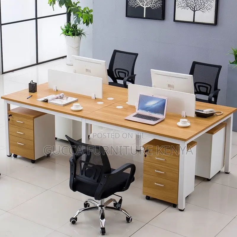 Office Desk: Modern Simple 2-User Office Work Desk