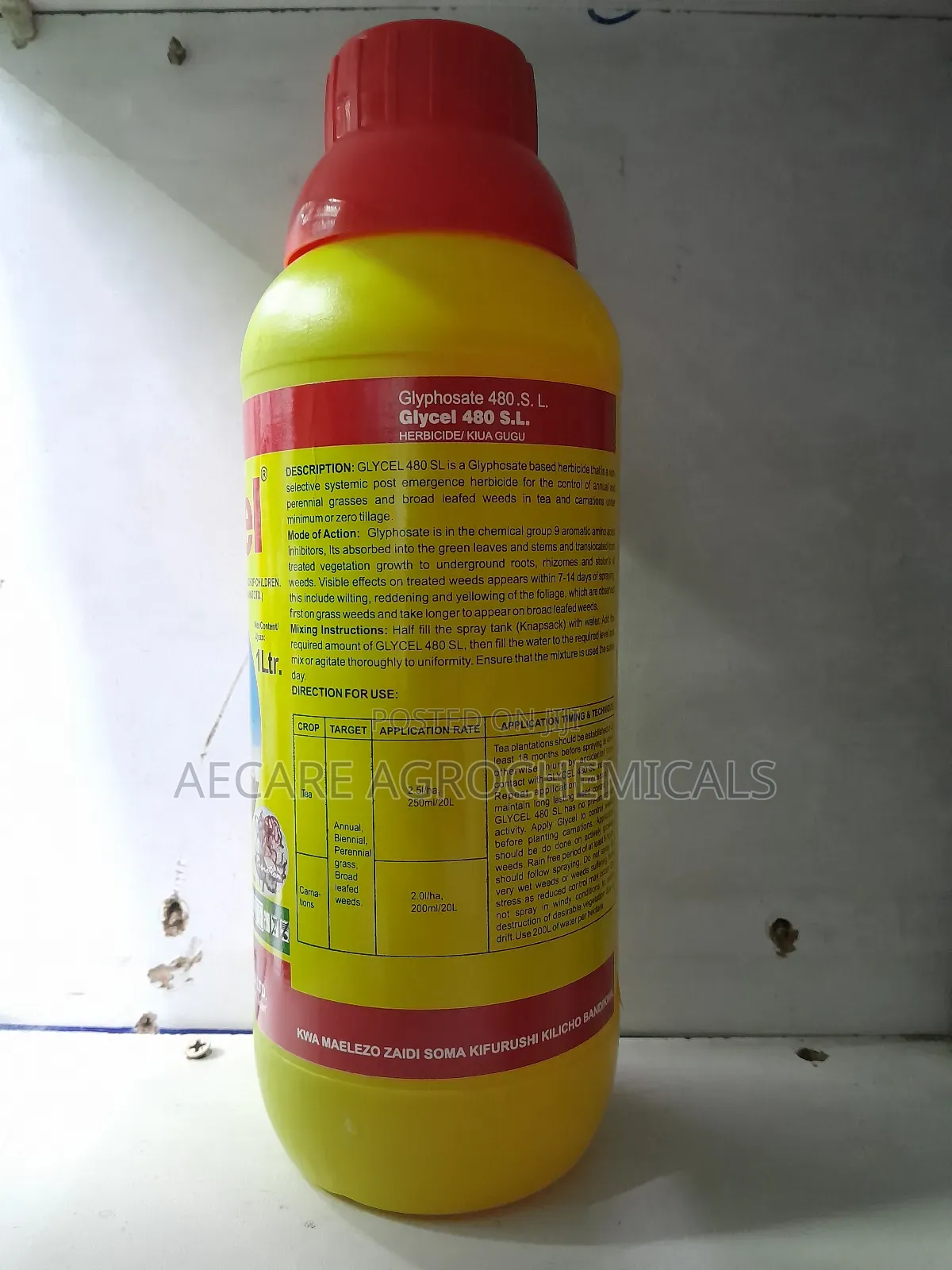 Glycel Glyphosate Herbicide 480 Sl 1litre