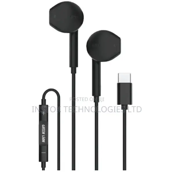Green Lion Wired Stereo Earphones With Type-C Connector